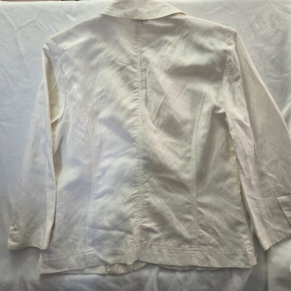 Reitmans Ivory Linen Blend Blazer Jacket | Size 9 / Medium - Picture 4 of 9